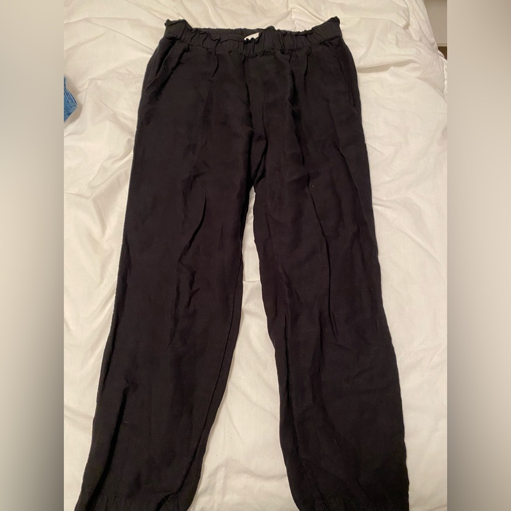 Linen Cropped Ankle Pants